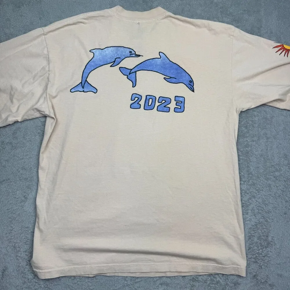 Bad Bunny x Coachella Shirt Mens Large Beige Cotton Graphic Print Long Sleeve - Picture 9 of 12